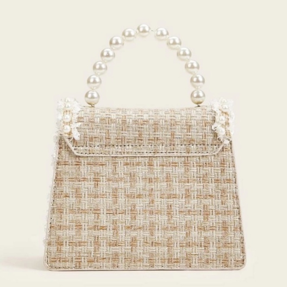 Woven tweed pearl bag - Picture 2 of 13
